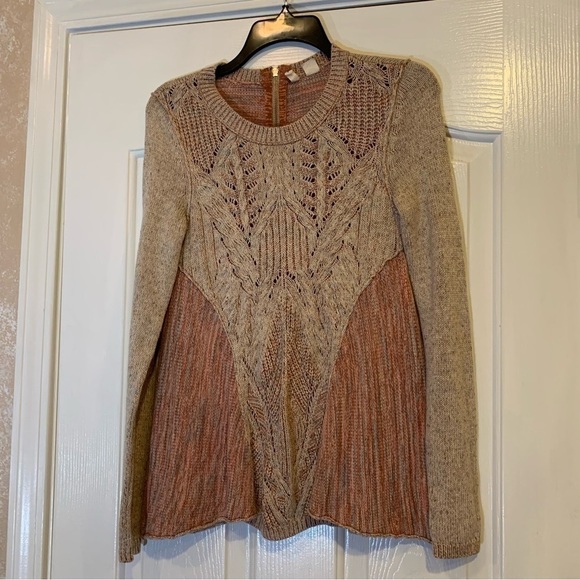 Women’s Anthropologie Moth Anita Swing Cable Melange Sweater - Picture 2 of 7